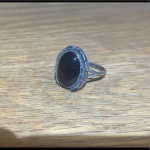Sterling silver and obsidian